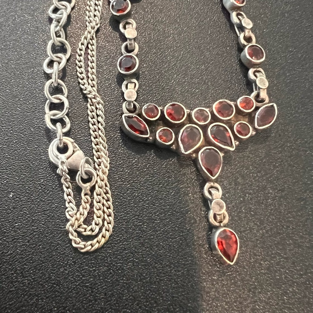 Vintage Garnet Faceted Necklace